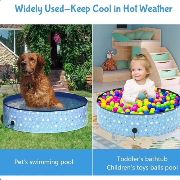 Pet Dog Swimming Pool, Portable PVC Pet Dog Pool, Collapsible Non-Slip Puppy - Picture 2 of 9